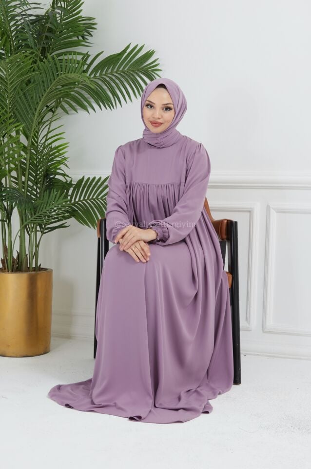 LAVANTA İPEK ELBİSE