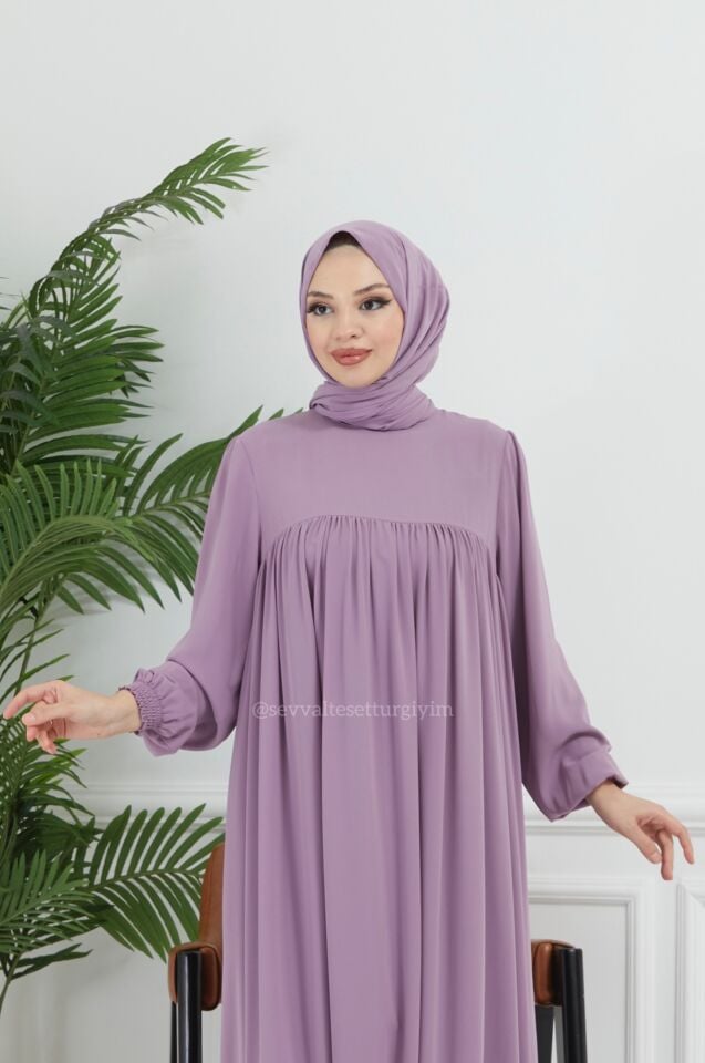 LAVANTA İPEK ELBİSE