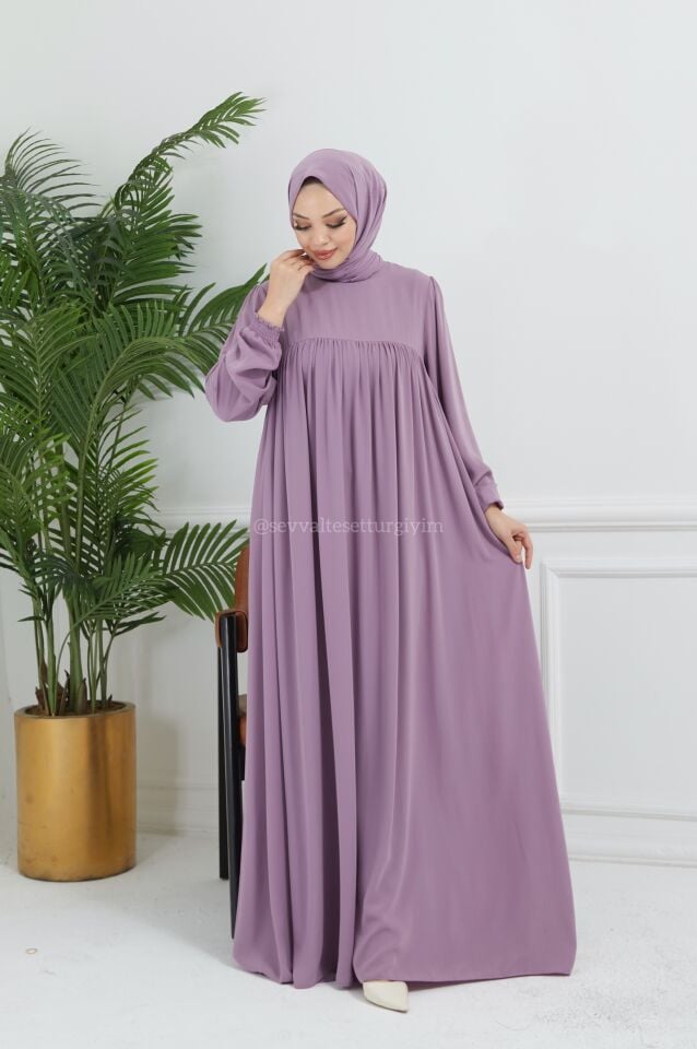 LAVANTA İPEK ELBİSE