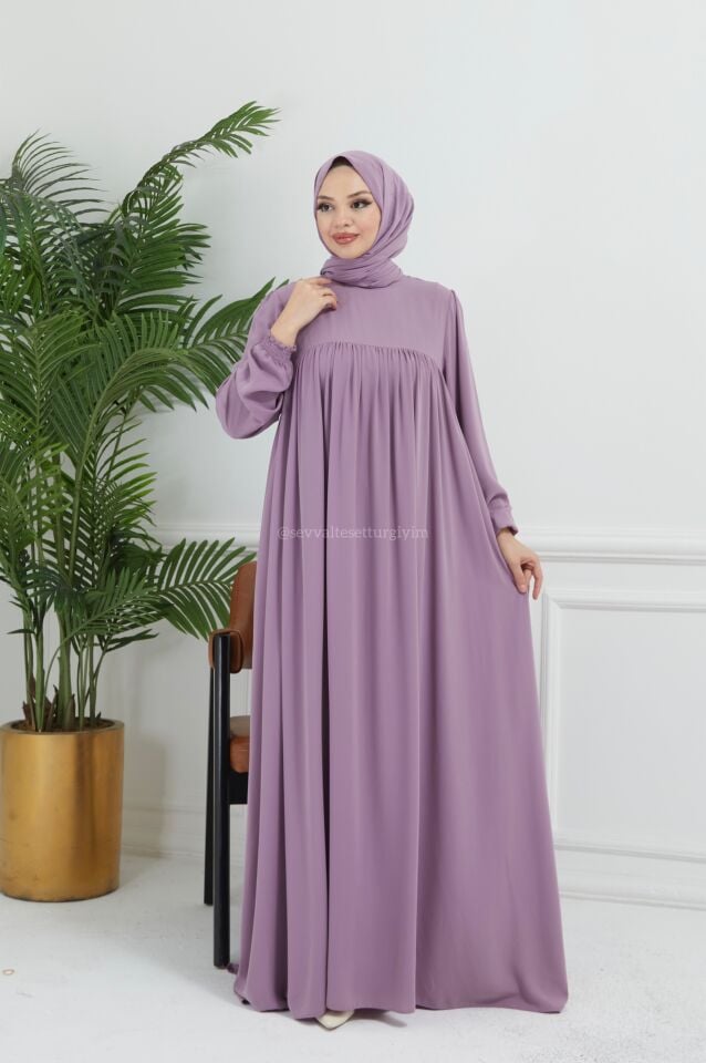 LAVANTA İPEK ELBİSE