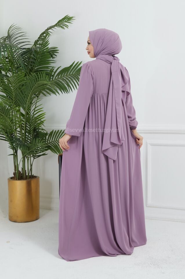 LAVANTA İPEK ELBİSE